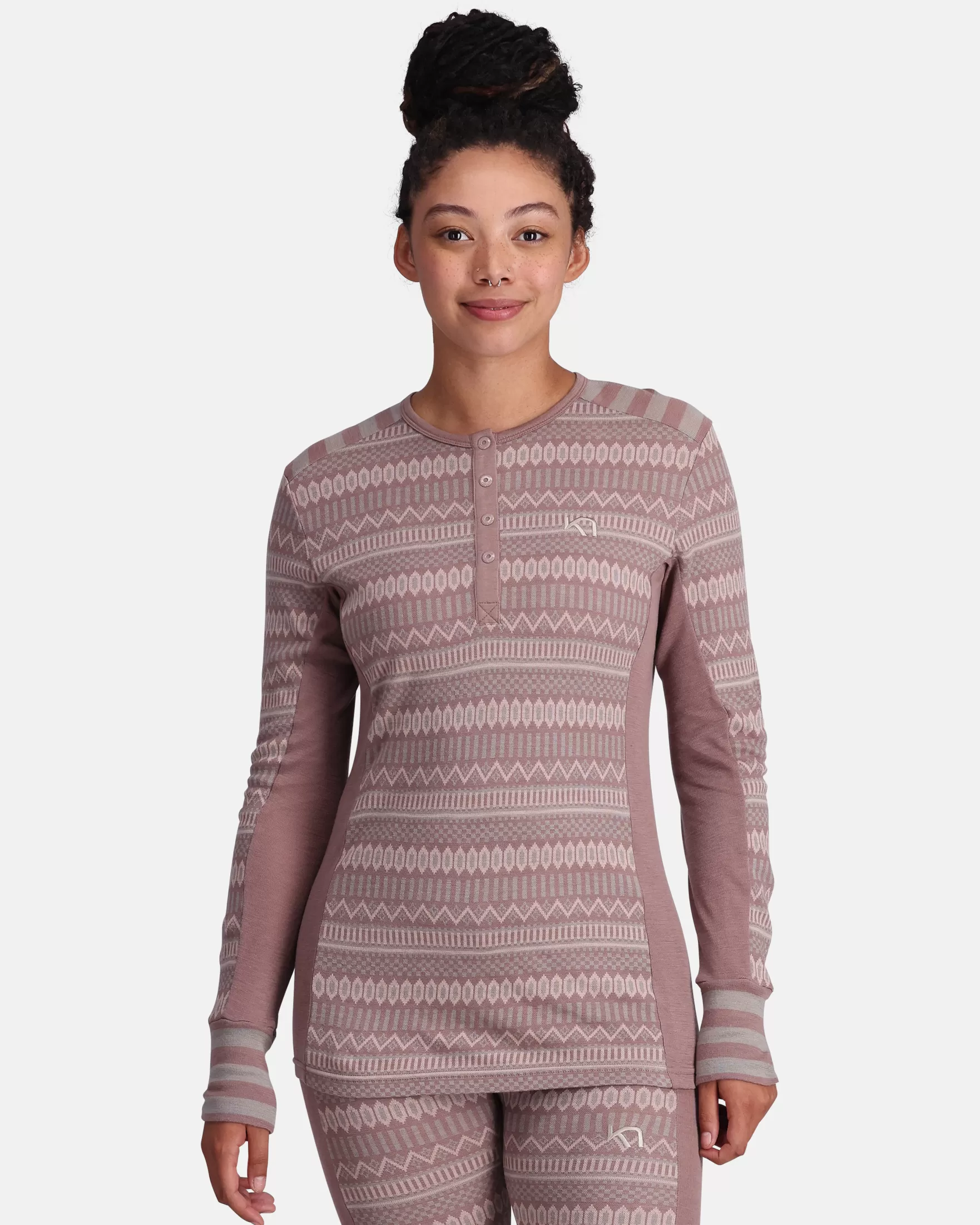 Wool Long Sleeve-Kari Traa Akle Long Sleeve – 100% Merino Wool Taupe