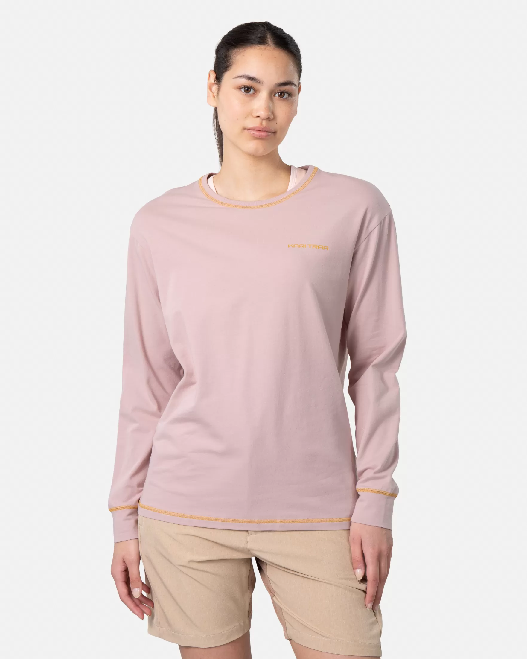 T-Shirts and Tops-Kari Traa Ane Crew Long Sleeve Prim Pink