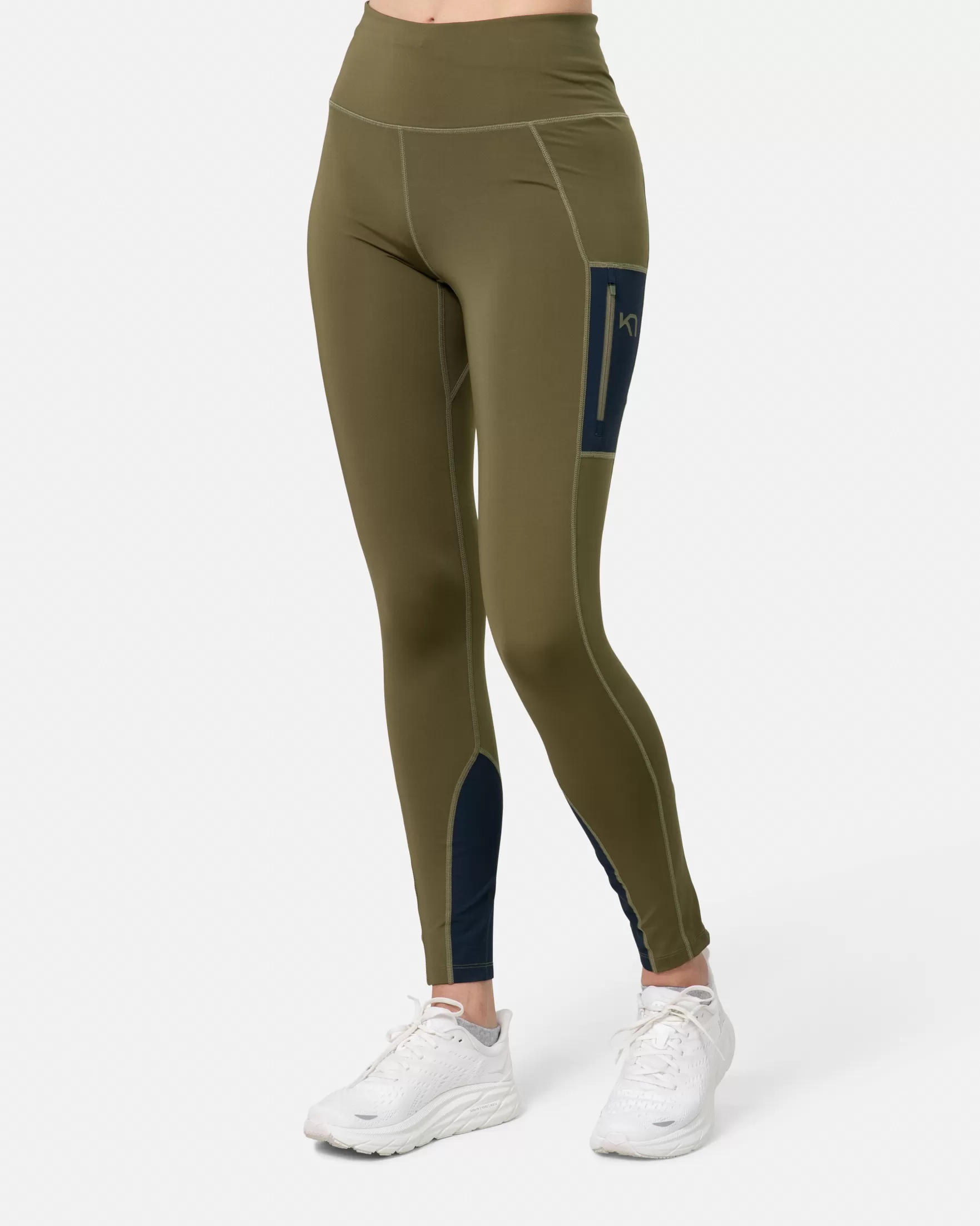 Hiking Tights and Leggings-Kari Traa Ane High Waist Tights DARK OLIVE GREEN