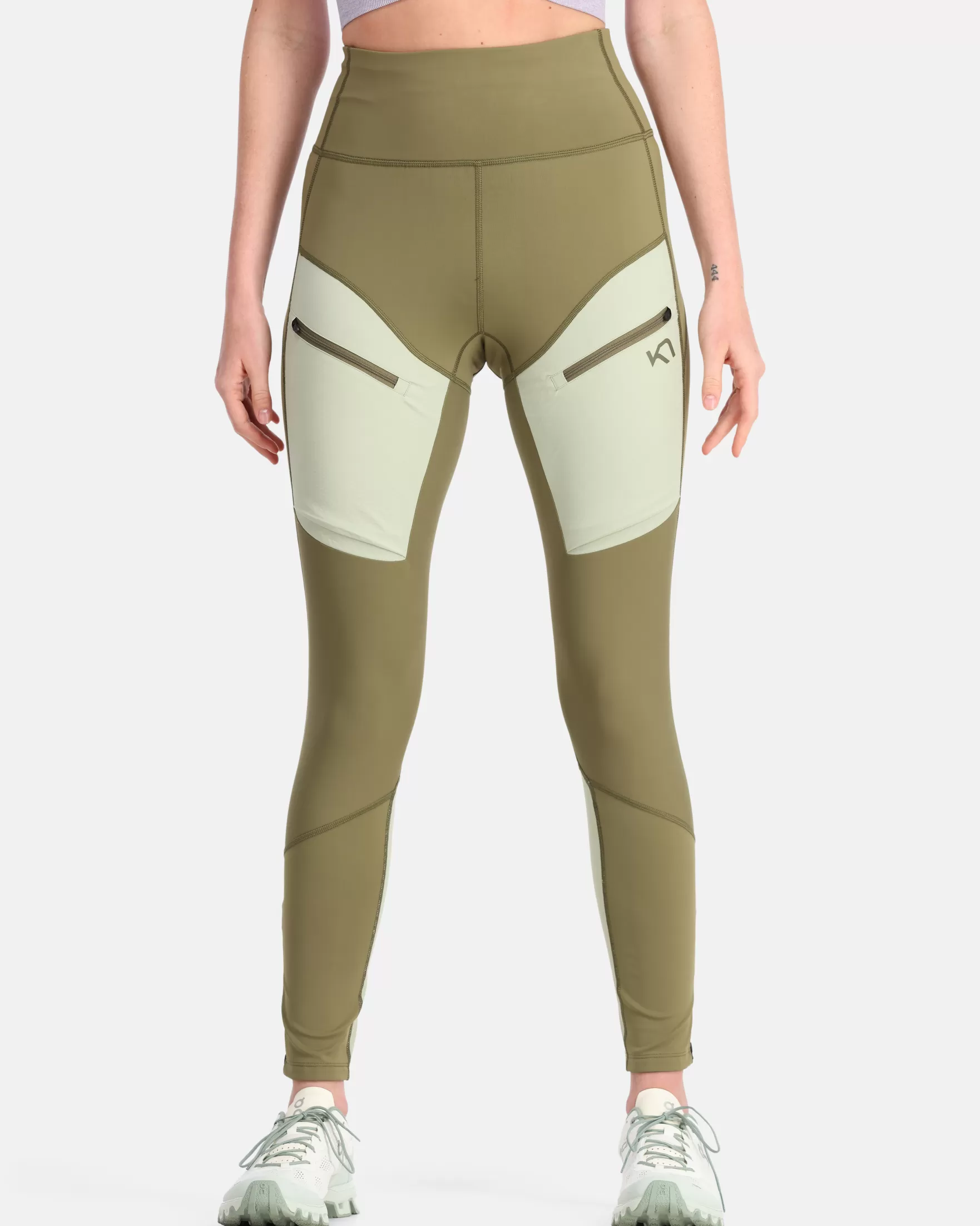 Hiking Tights and Leggings-Kari Traa Ane Hiking Tights Tweed Green