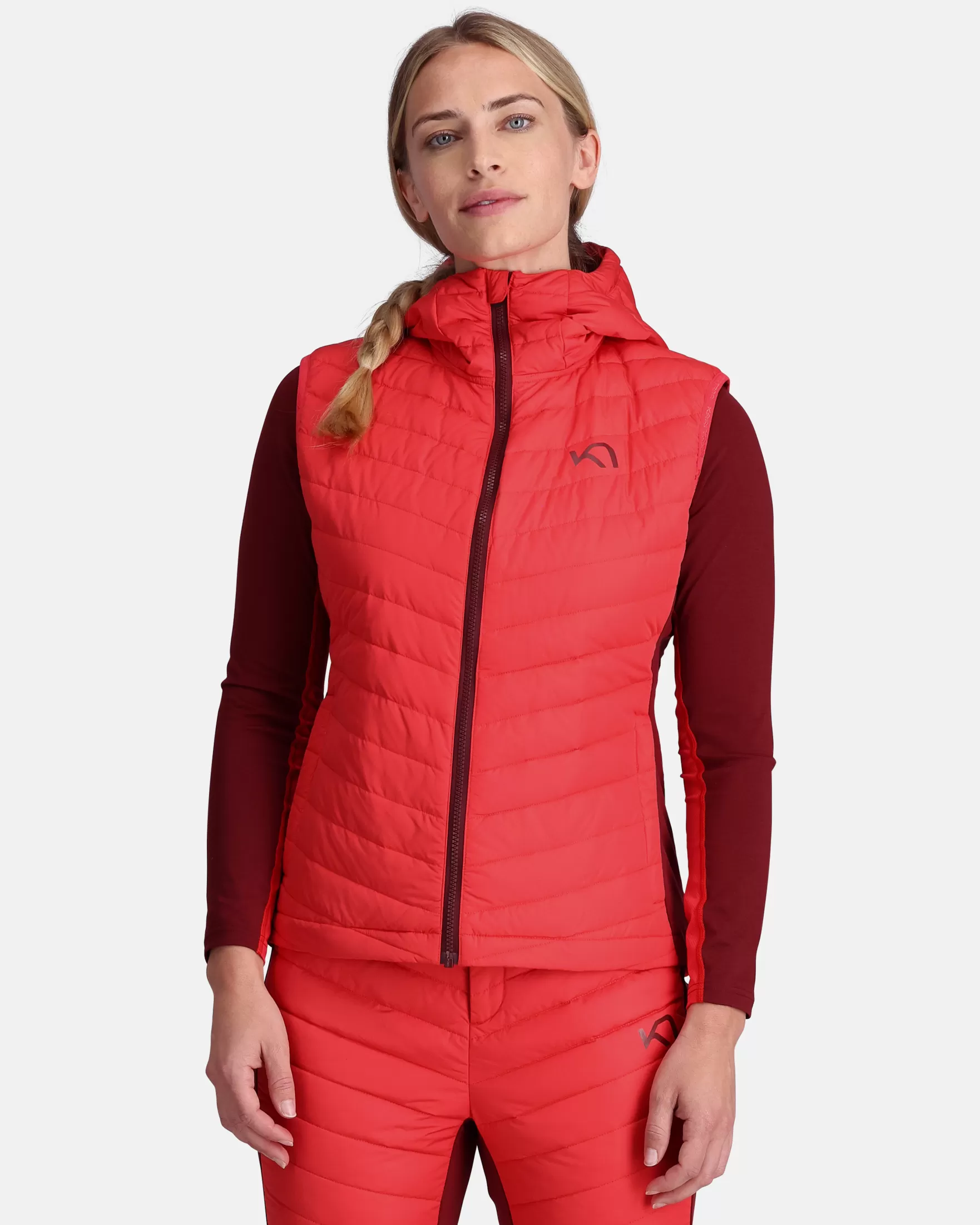 Vests-Kari Traa Eva Down Vest Heat Red