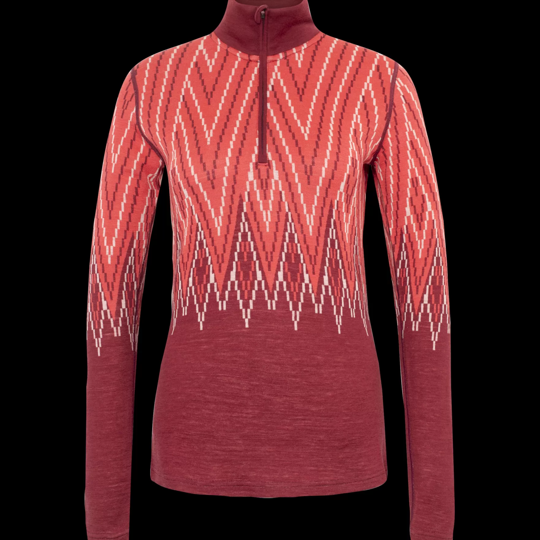 Wool Long Sleeve-Kari Traa Julianne Wool Half Zip Rouge Red