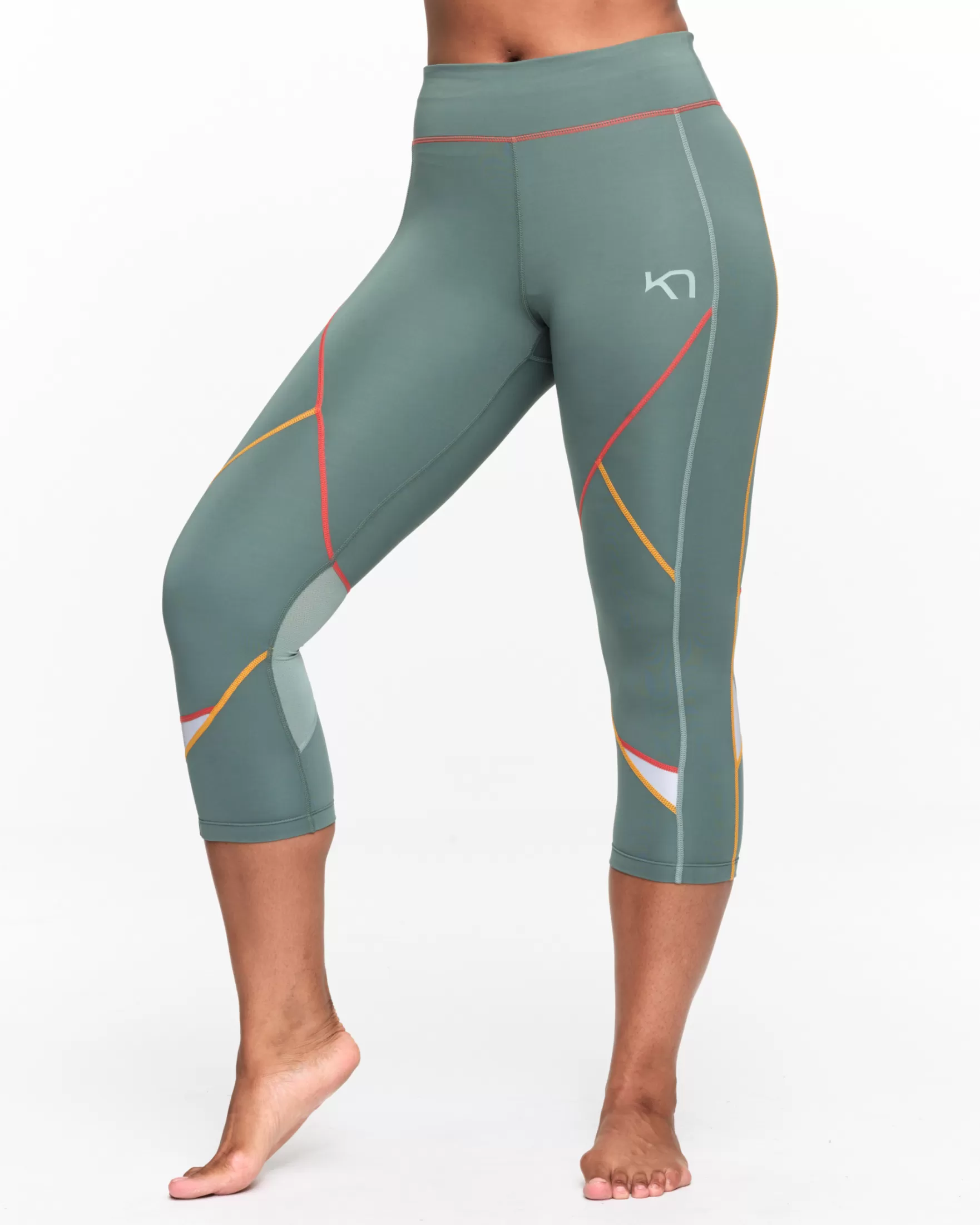 Hiking Tights and Leggings-Kari Traa Louise 2.0 3/4 Tights Murk Green