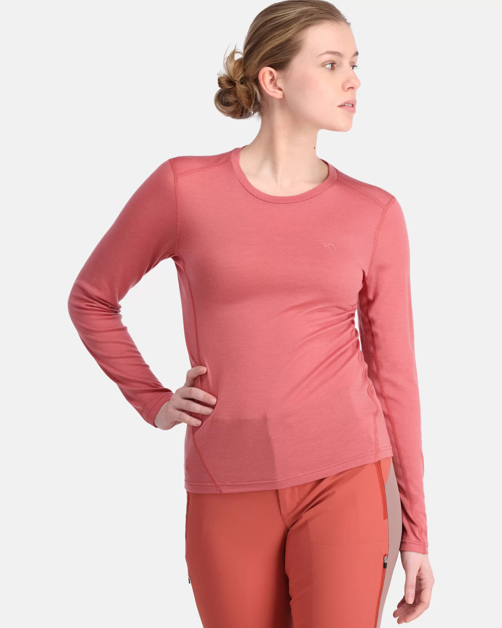 Wool Long Sleeve-Kari Traa Lucie Long Sleeve Cedar Pink