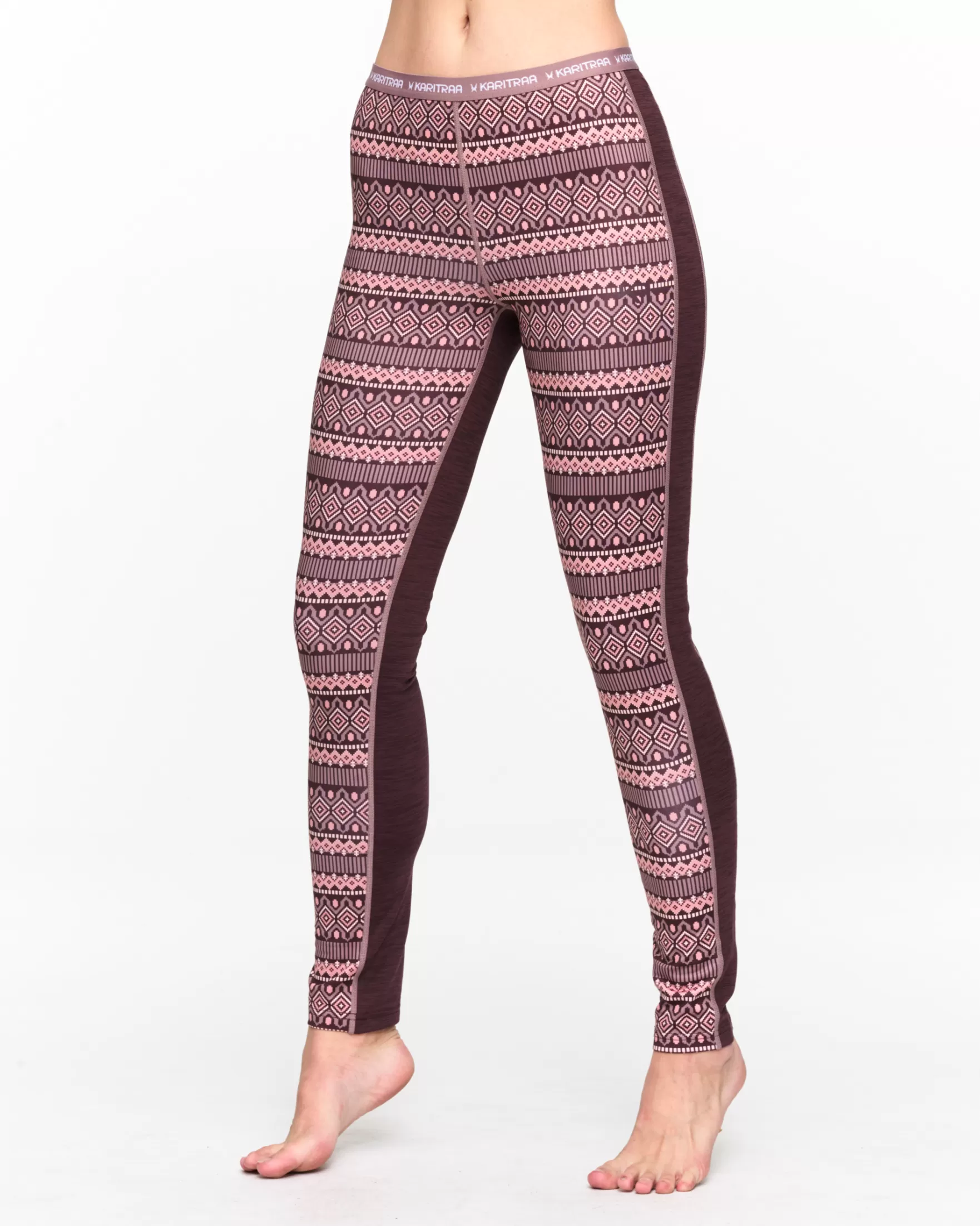 Technical Base Layer-Kari Traa Lune Baselayer Pants Recycled Syrup Red