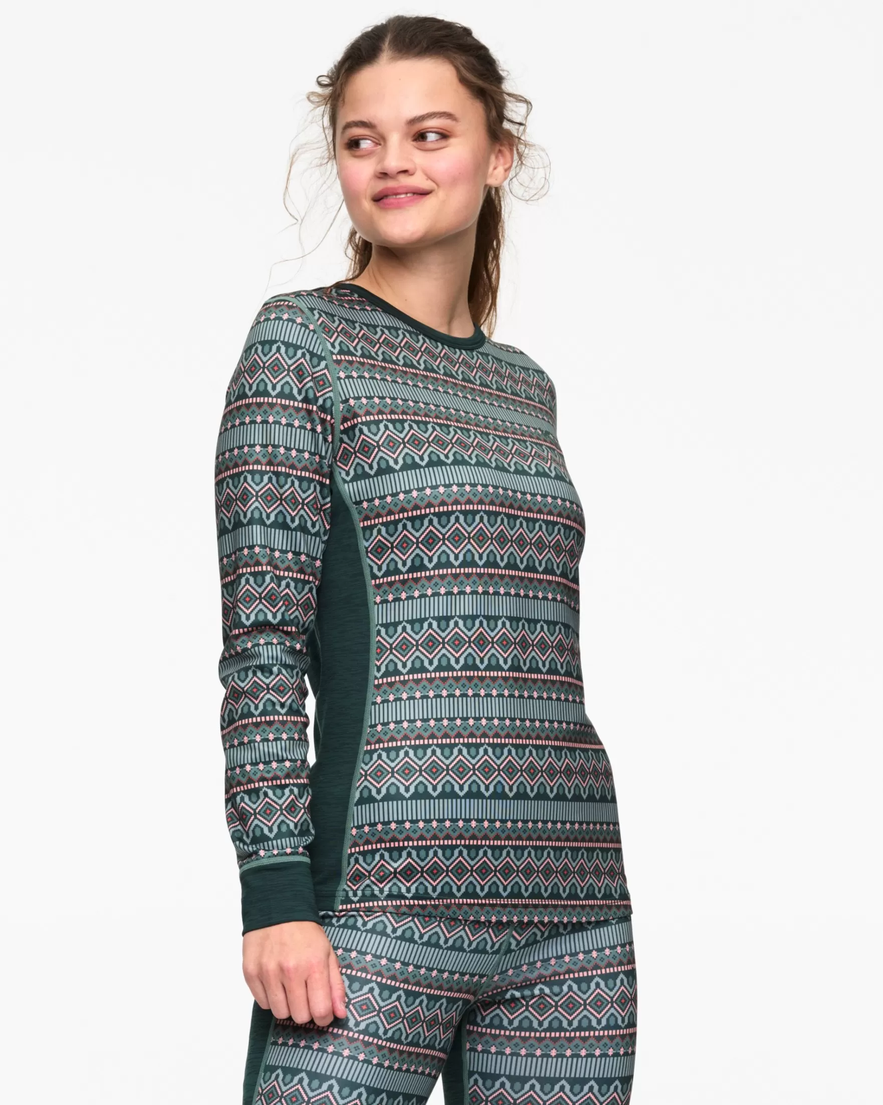 Technical Base Layer-Kari Traa Lune Long Sleeve Baselayer Recycled Pine Green