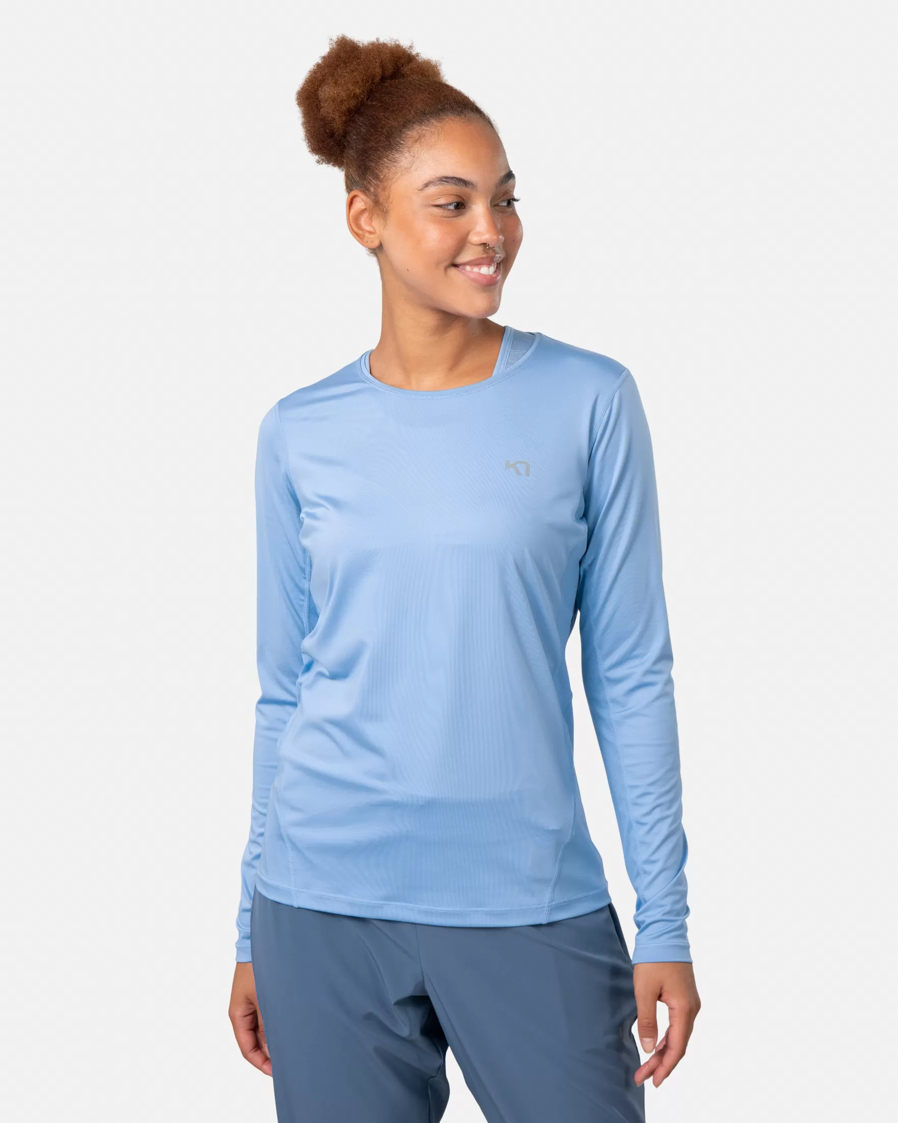 T-Shirts and Tops-Kari Traa Nora 2.0 Long Sleeve PASTEL LIGHT BLUE