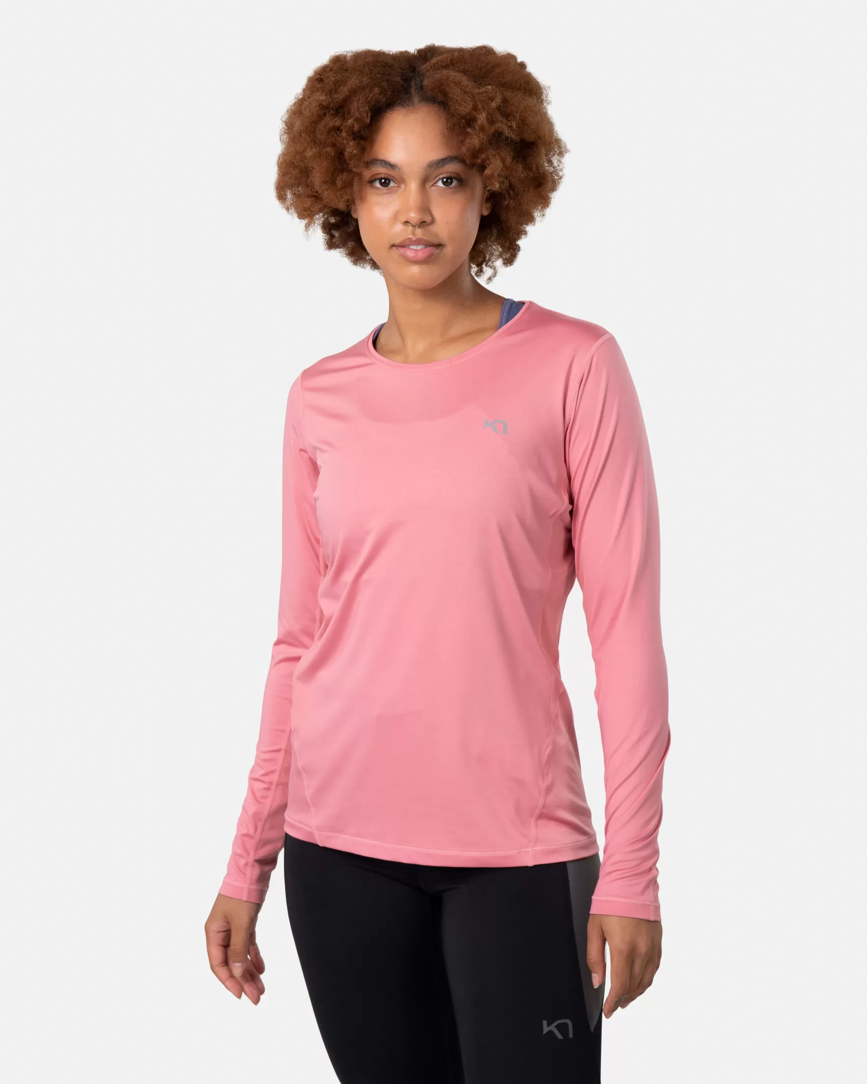 T-Shirts and Tops-Kari Traa Nora 2.0 Long Sleeve PASTEL DUSTY PINK