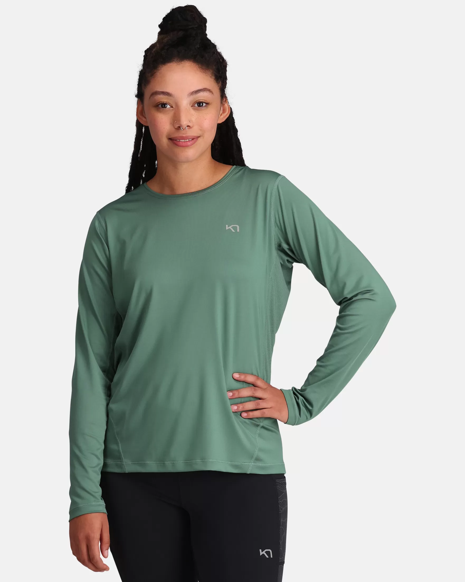 T-Shirts and Tops-Kari Traa Nora 2.0 Long Sleeve Murk Green