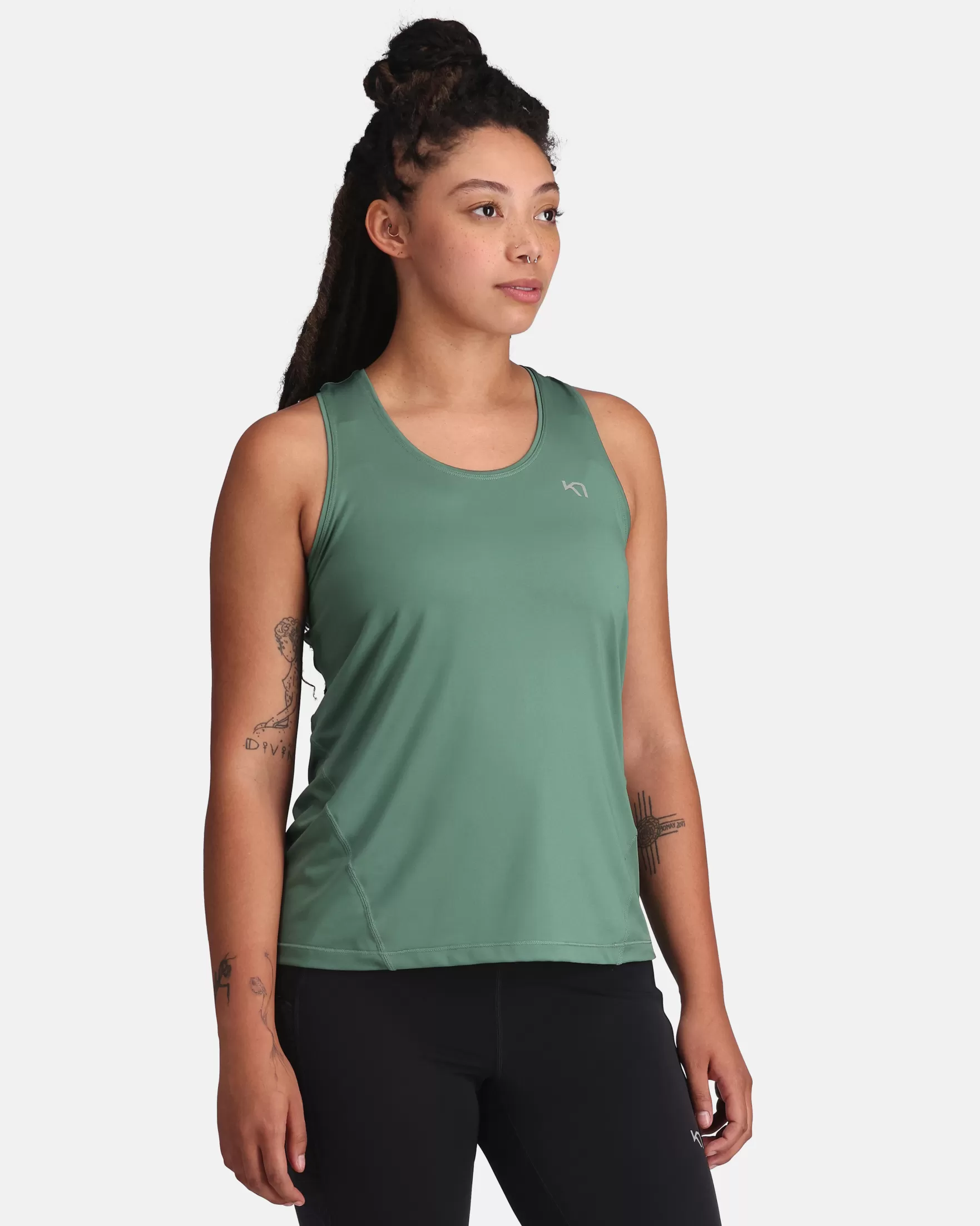 T-Shirts and Tops-Kari Traa Nora 2.0 Tanktop Murk Green