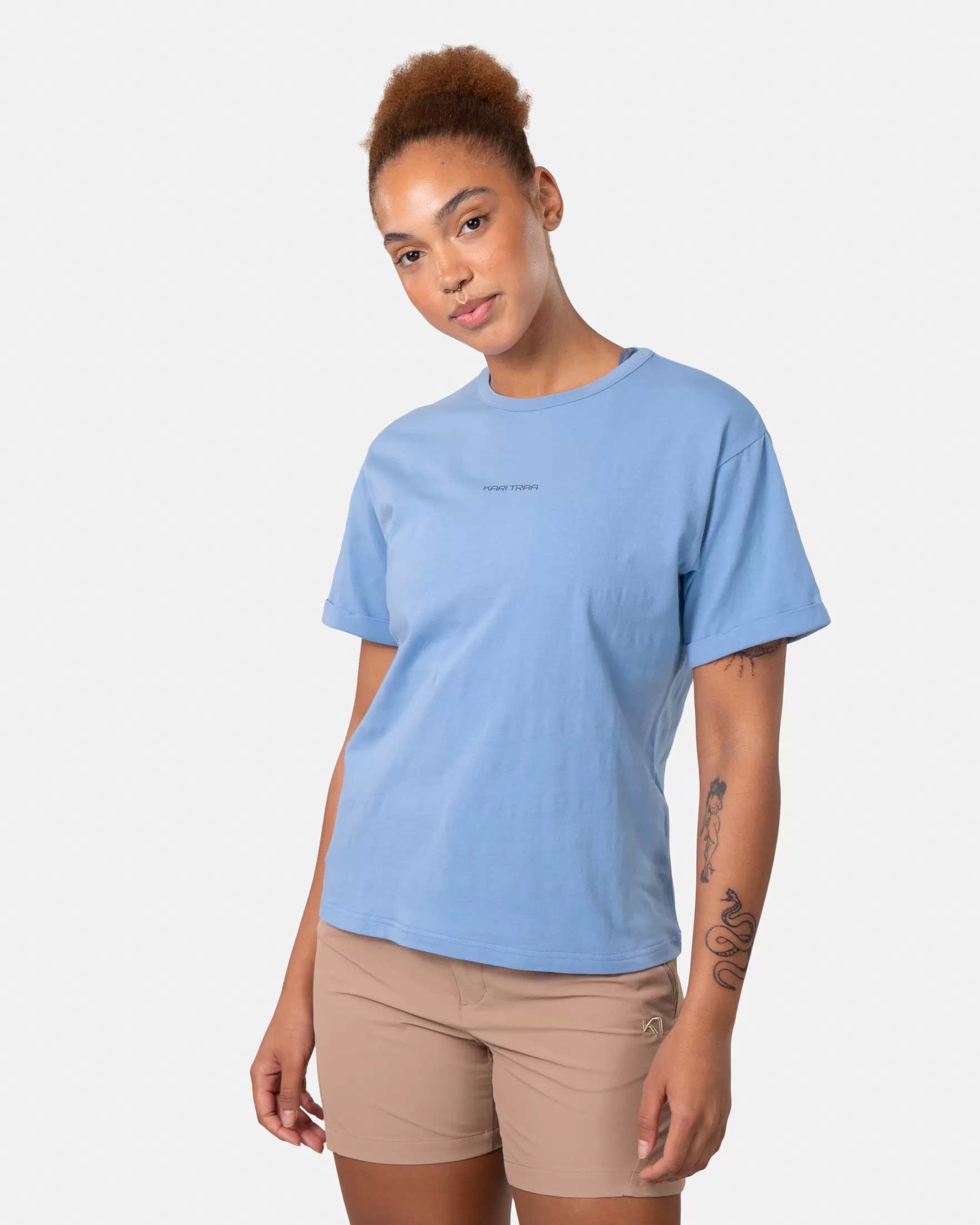 T-Shirts and Tops-Kari Traa Pauline Tee PASTEL LIGHT BLUE