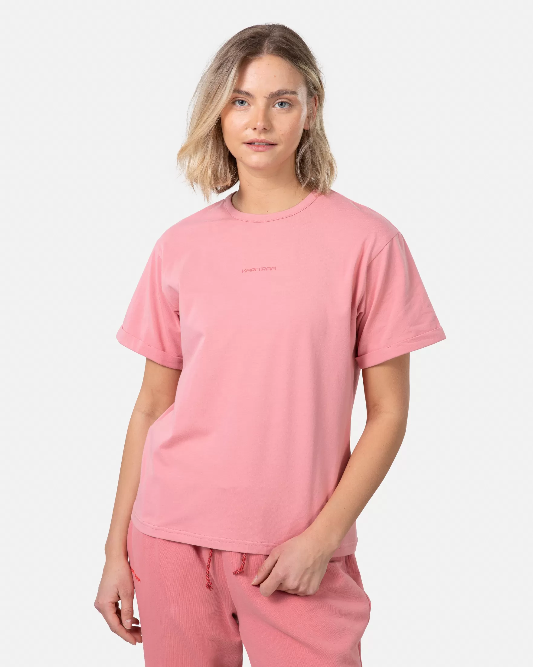 T-Shirts and Tops-Kari Traa Pauline Tee PASTEL DUSTY PINK