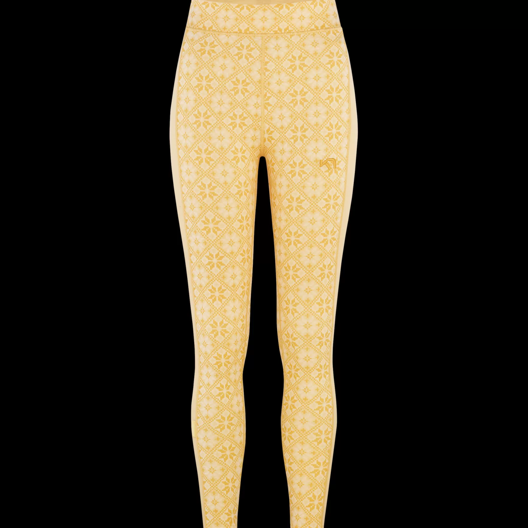 Wool Base Layer Pants-Kari Traa Rose High Waisted Baselayer Pants - 100% Merino Wool Light Yellow