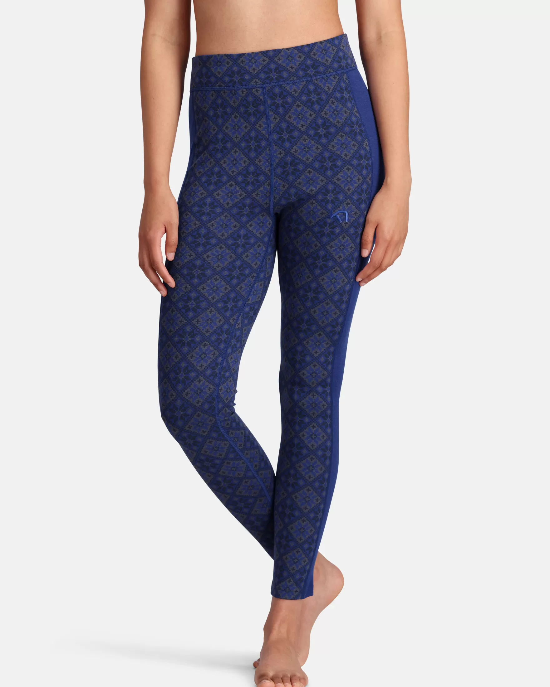 Wool Base Layer Pants-Kari Traa Rose High Waisted Baselayer Pants - 100% Merino Wool Azure Blue