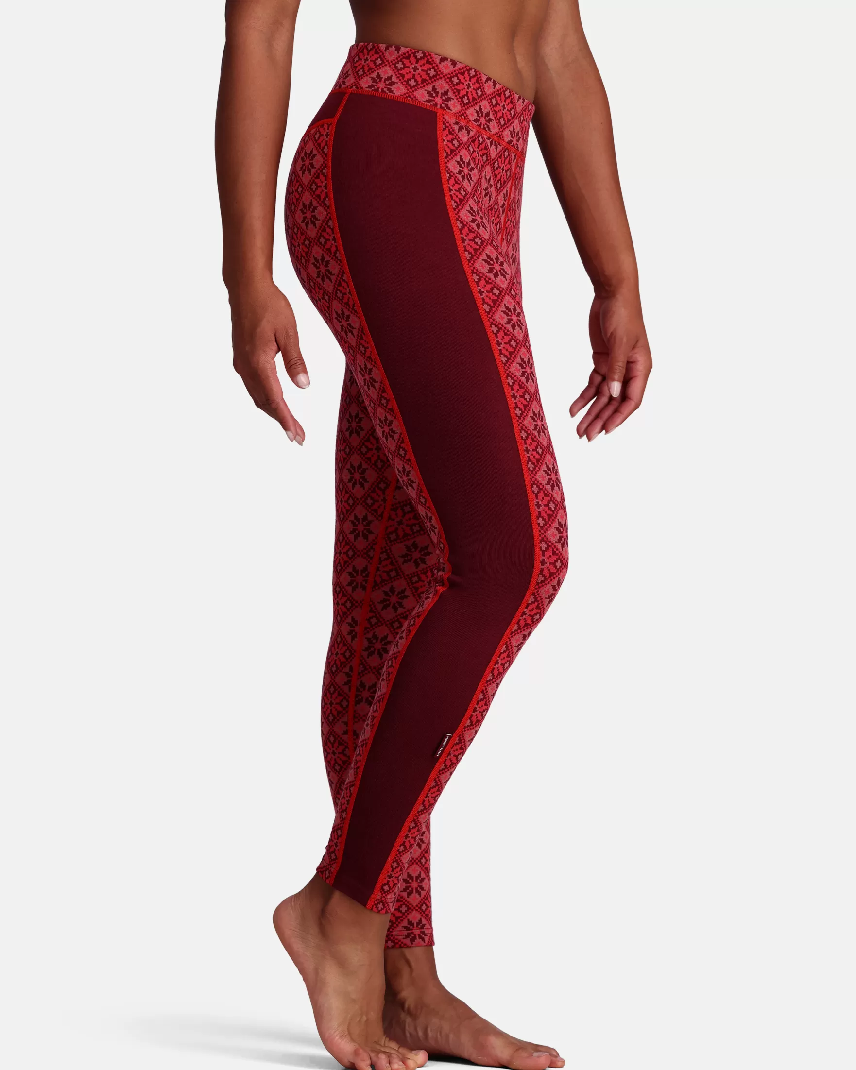 Wool Base Layer Pants-Kari Traa Rose High Waisted Baselayer Pants - 100% Merino Wool Rouge Red