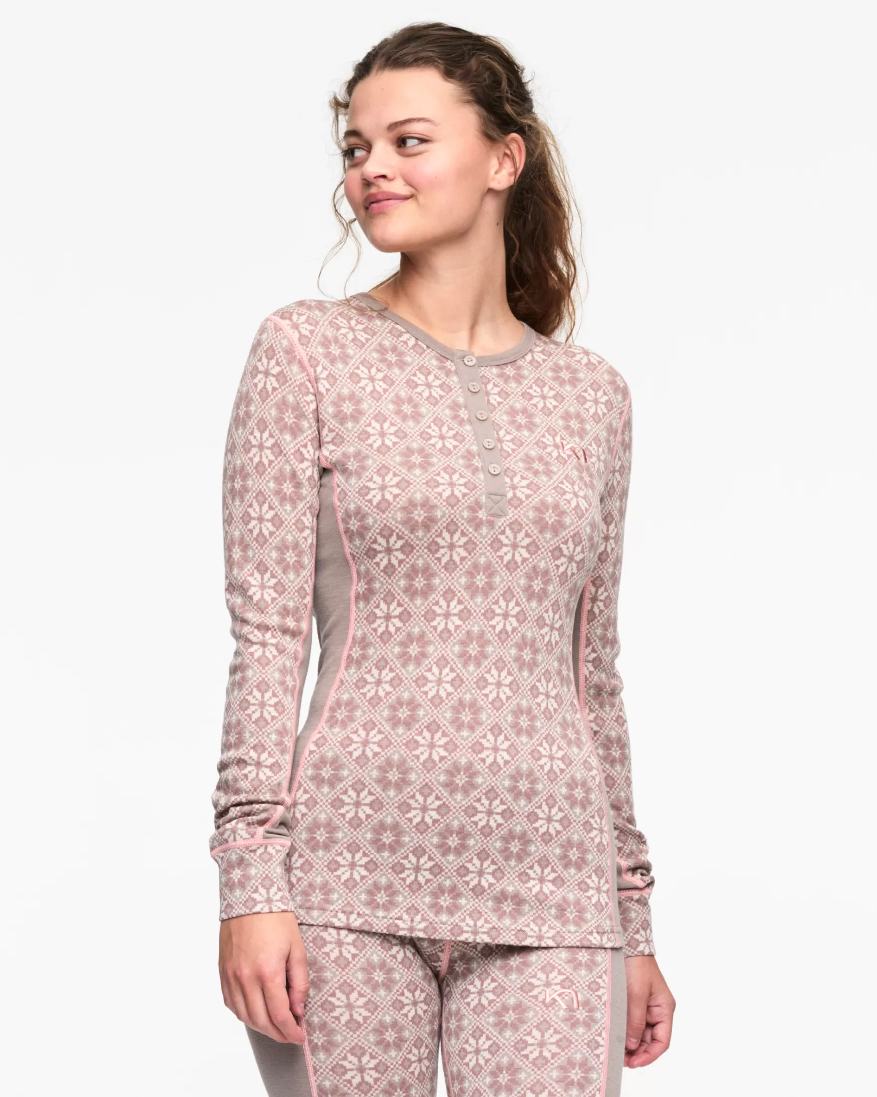 Wool Long Sleeve-Kari Traa Rose Long Sleeve Baselayer - 100% Merino Wool Taupe