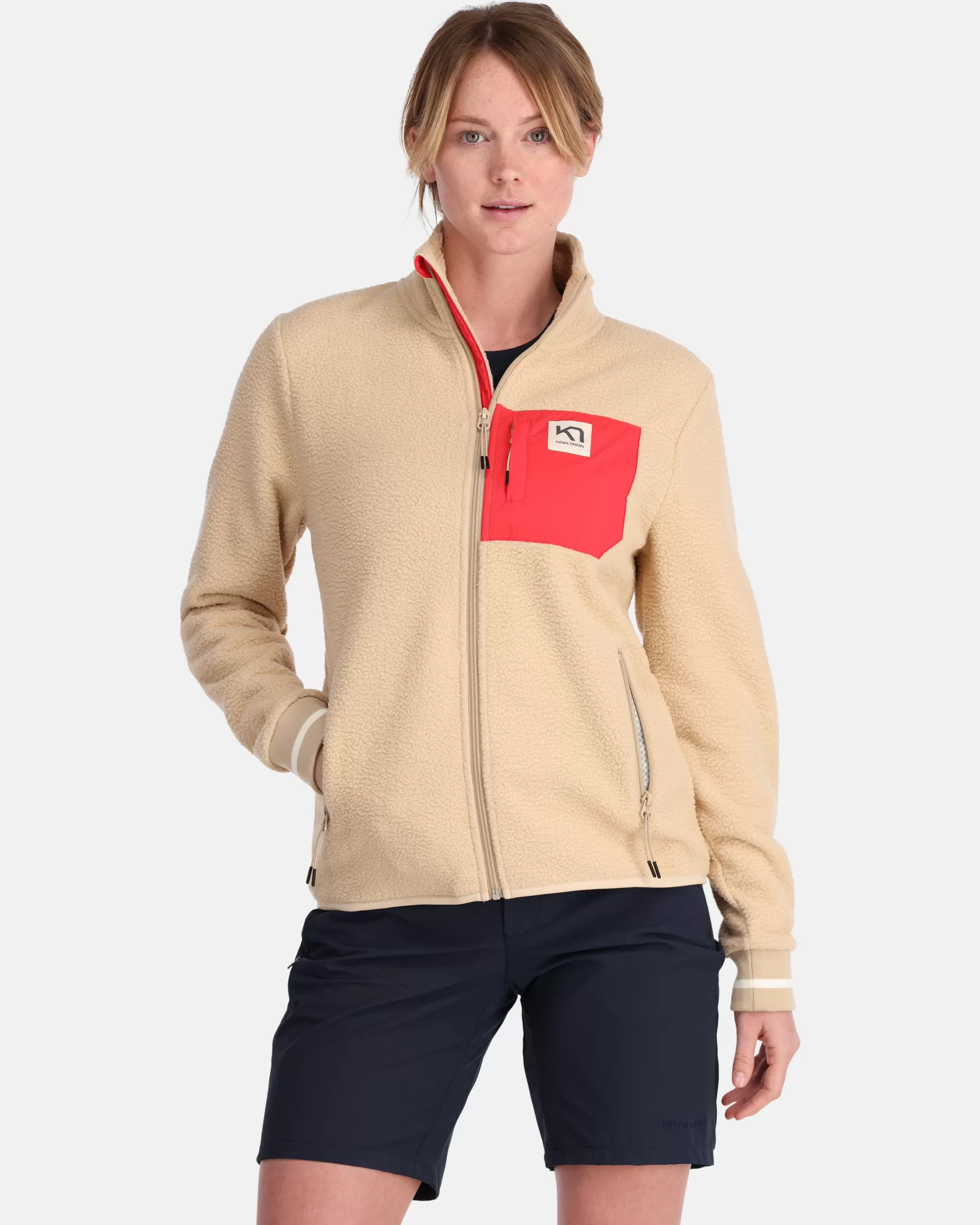 Fleece-Kari Traa Rothe Midlayer Fleece Jacket Oat Beige