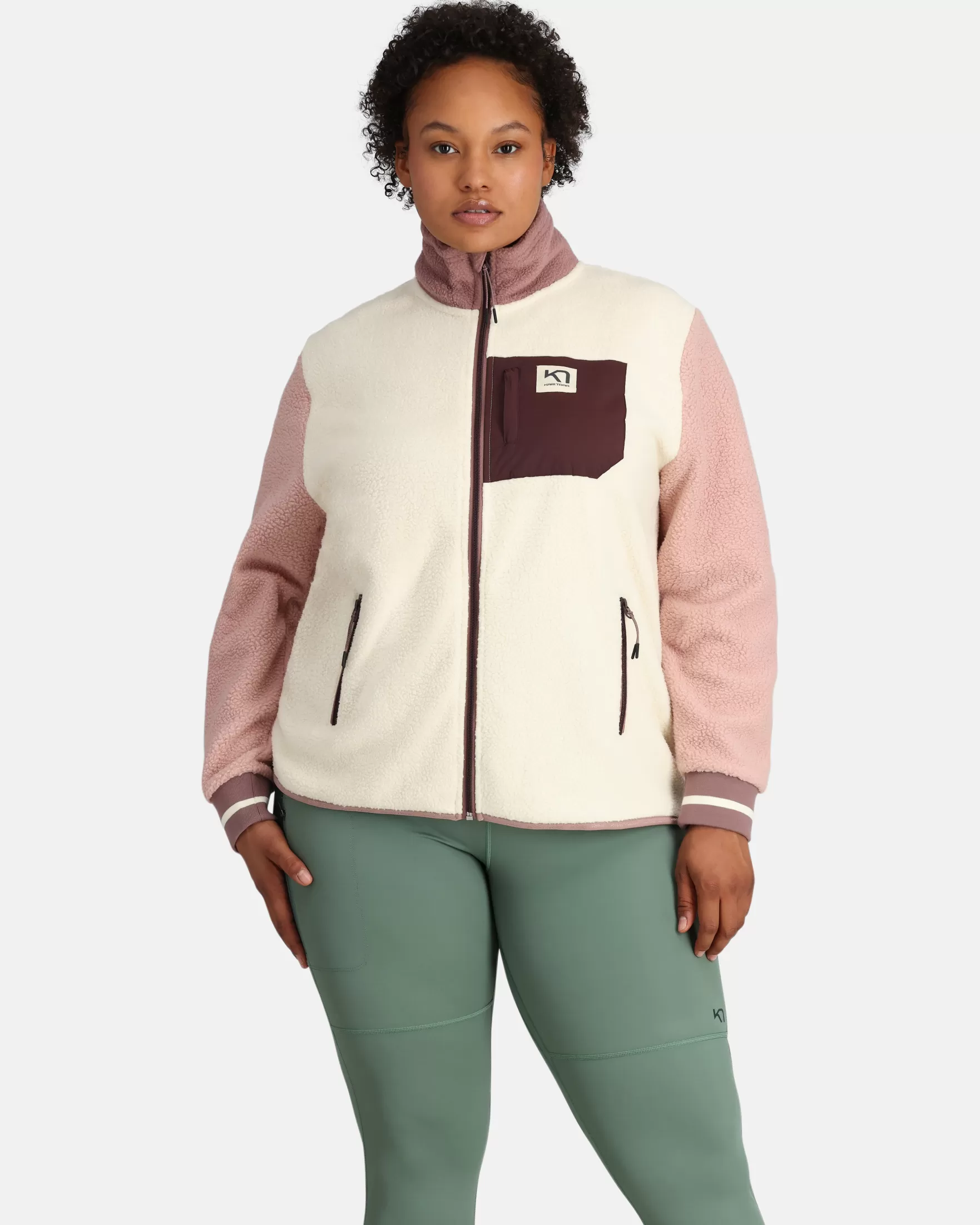 Fleece-Kari Traa Rothe Midlayer Plus Size Multi White