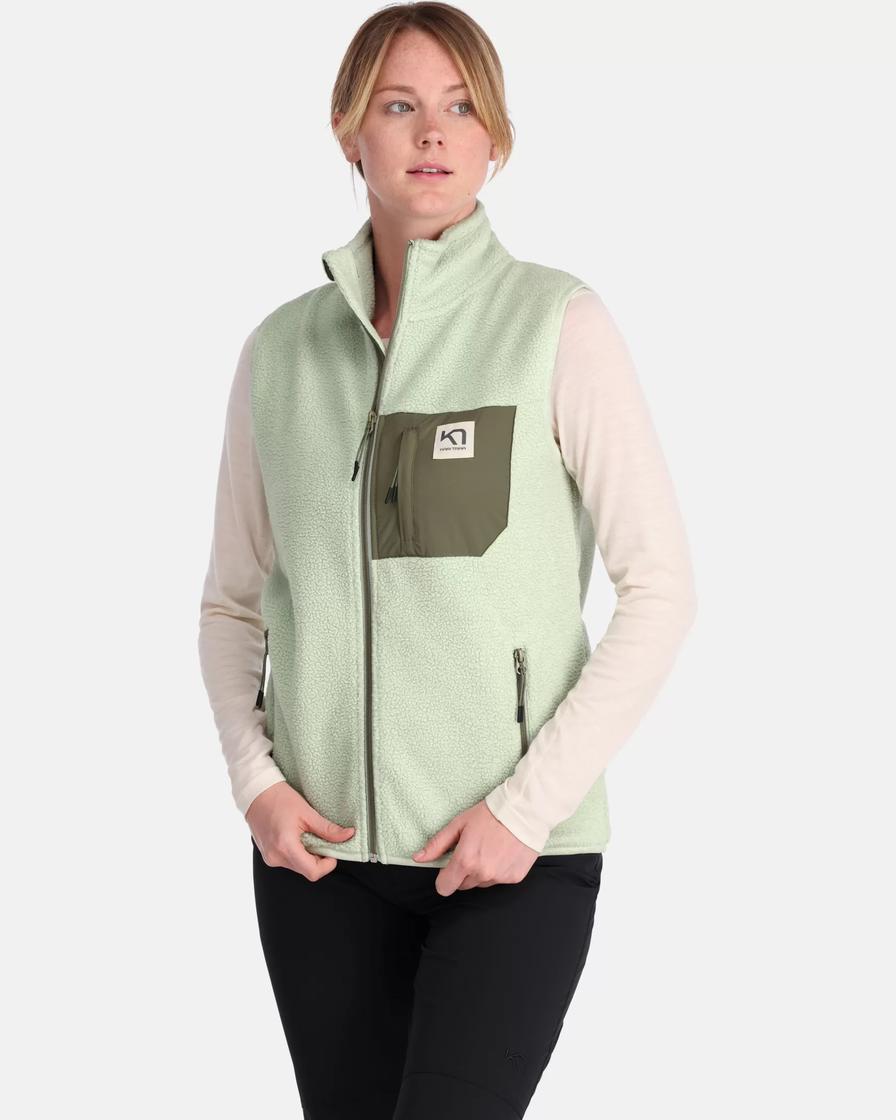 Fleece | Vests-Kari Traa Rothe Vest Light Dusty Green