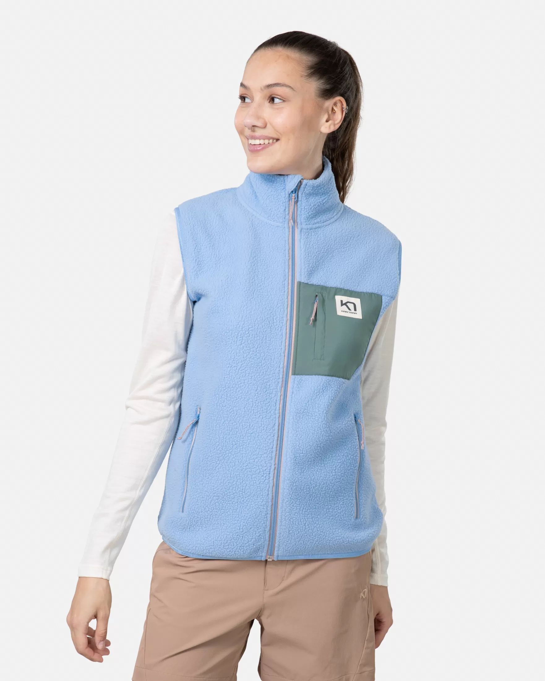 Fleece | Vests-Kari Traa Rothe Vest PASTEL LIGHT BLUE