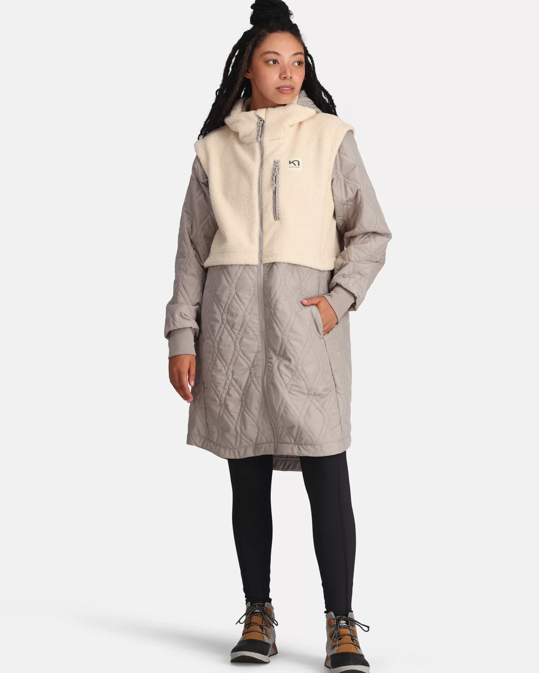 Winter Coats and Parkas-Kari Traa Ruth Quilted Jacket Light Grey