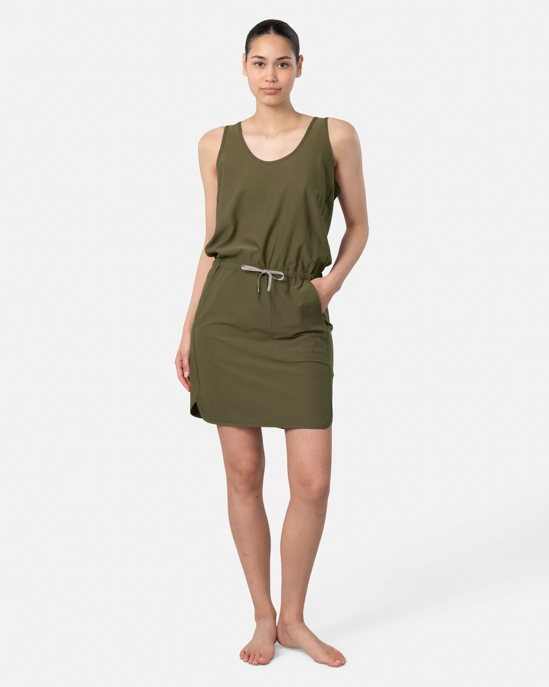 Shorts and Skirts-Kari Traa Ruth Tankdress DARK OLIVE GREEN