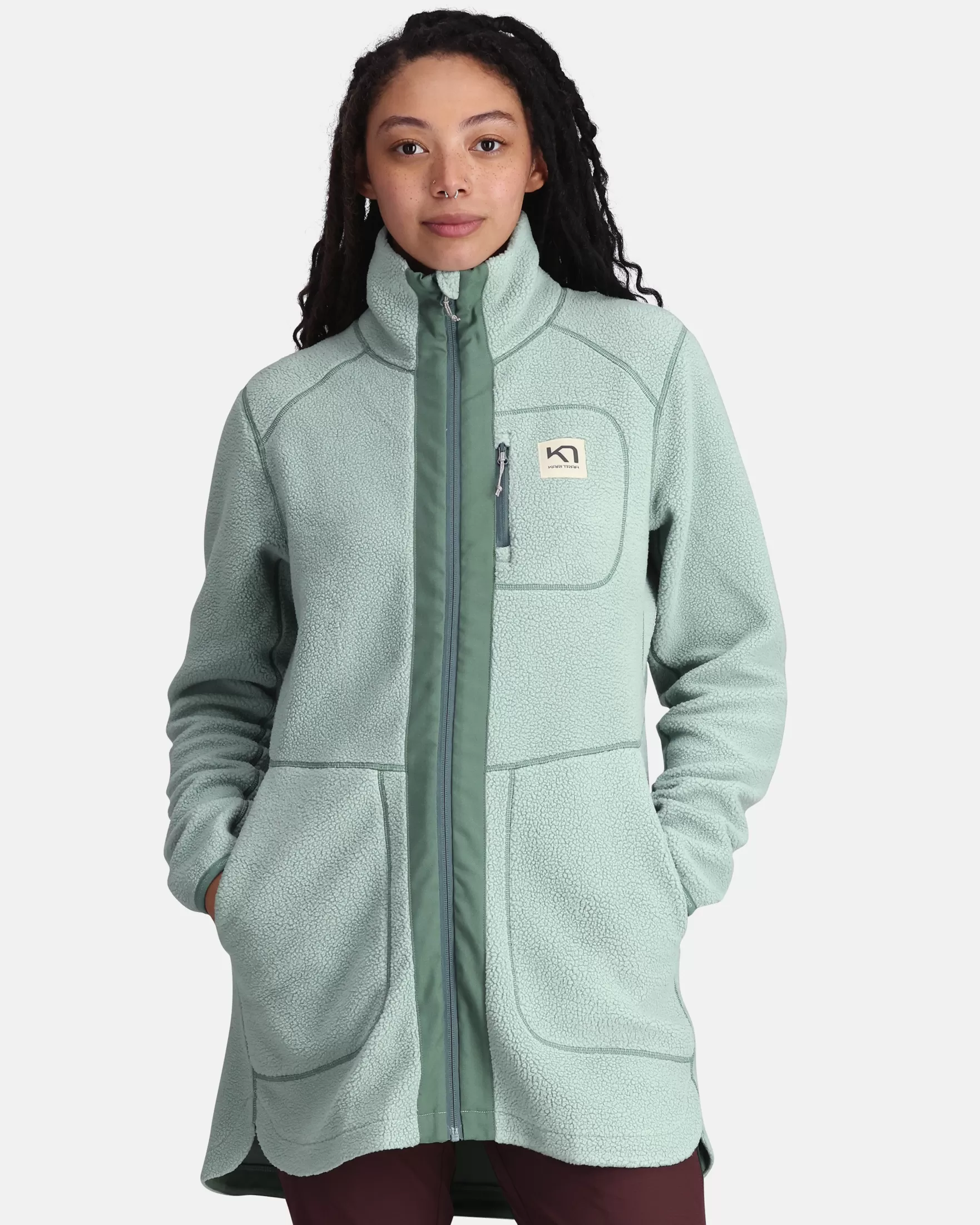 Fleece-Kari Traa Sanne Pile Jacket Sage Green