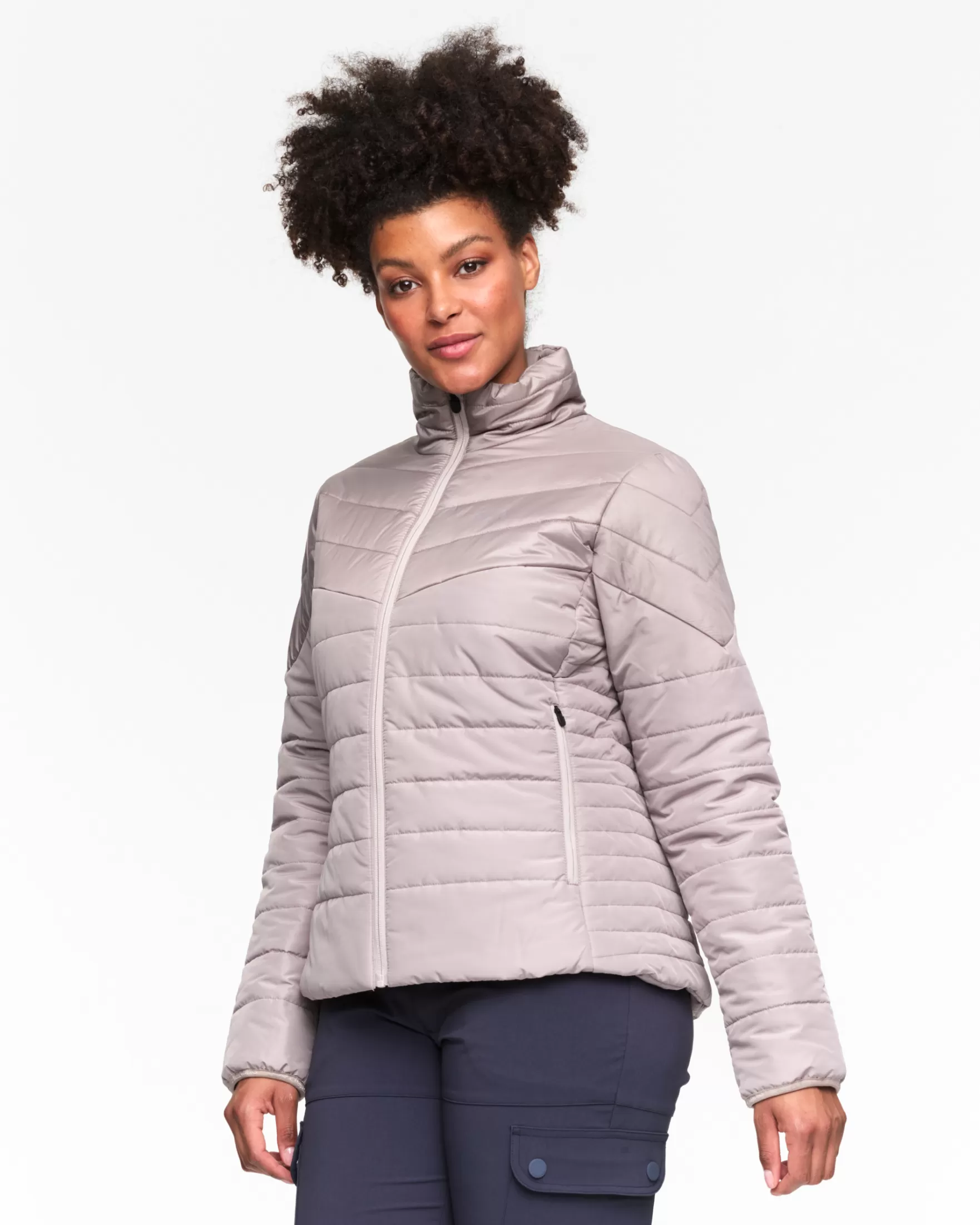 Hiking Jackets-Kari Traa Sanne PrimaLoft Jacket Light Grey