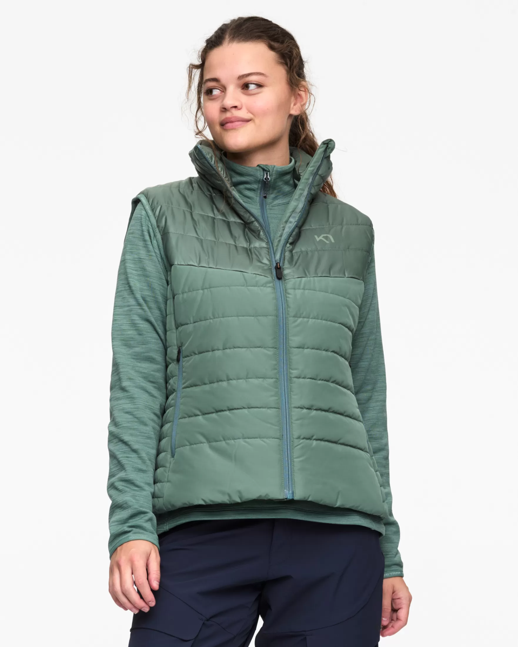 Vests-Kari Traa Sanne PrimaLoft Vest Murk Green