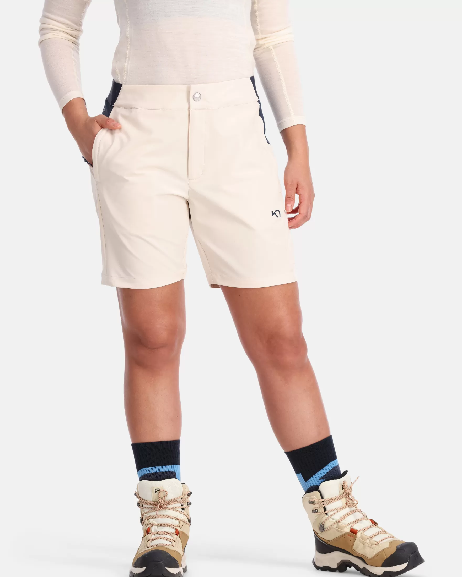 Shorts and Skirts-Kari Traa Sanne Trail Shorts 7In Bjerk White