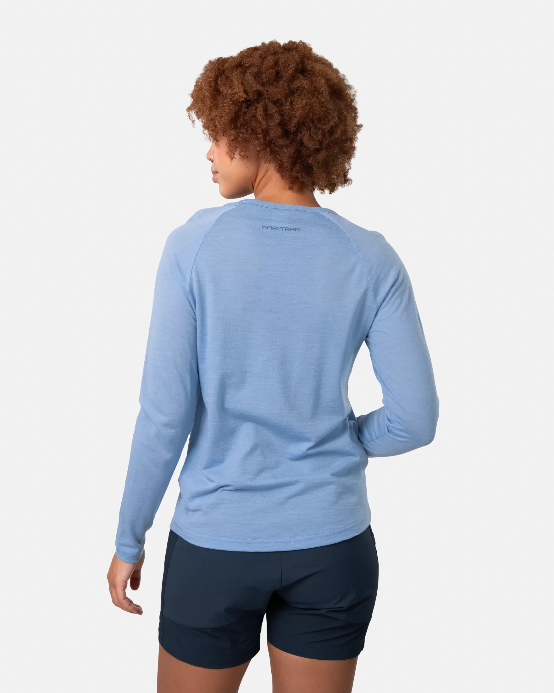 Wool T-Shirts | Wool Sweaters-Kari Traa Sanne Wool Long Sleeve PASTEL LIGHT BLUE