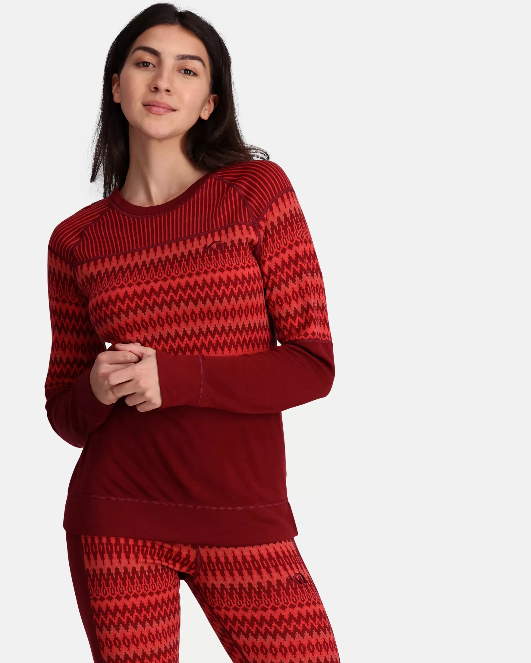 Wool Long Sleeve-Kari Traa Silja Long Sleeve Baselayer - 100% Merino Wool Rouge Red