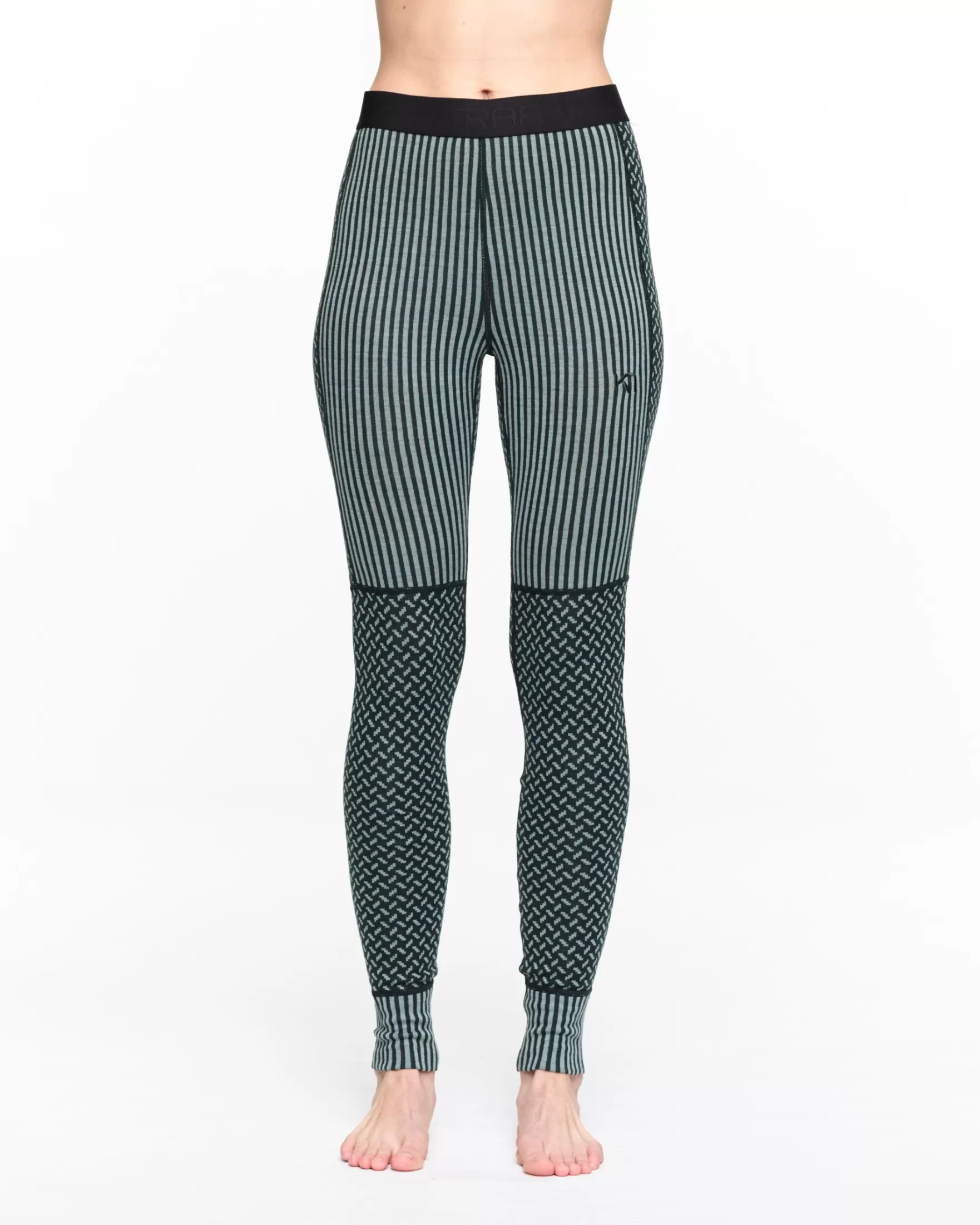 Wool Base Layer Pants-Kari Traa Smekker Baselayer Pants - 100% Merino Wool Pine Green