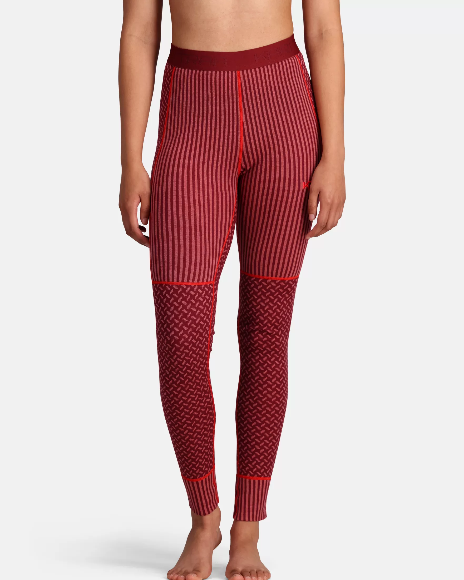 Wool Base Layer Pants-Kari Traa Smekker Baselayer Pants - 100% Merino Wool Rouge Red