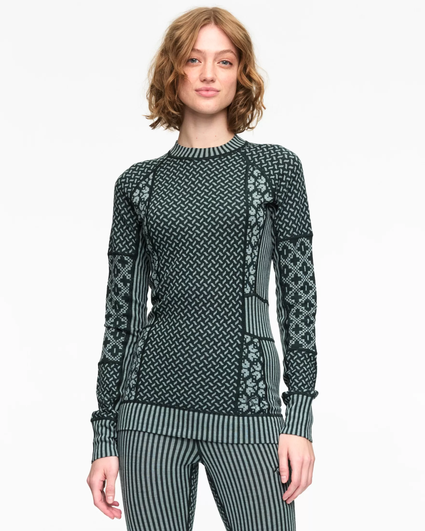 Wool Long Sleeve-Kari Traa Smekker Long Sleeve Baselayer - 100% Merino Wool Pine Green