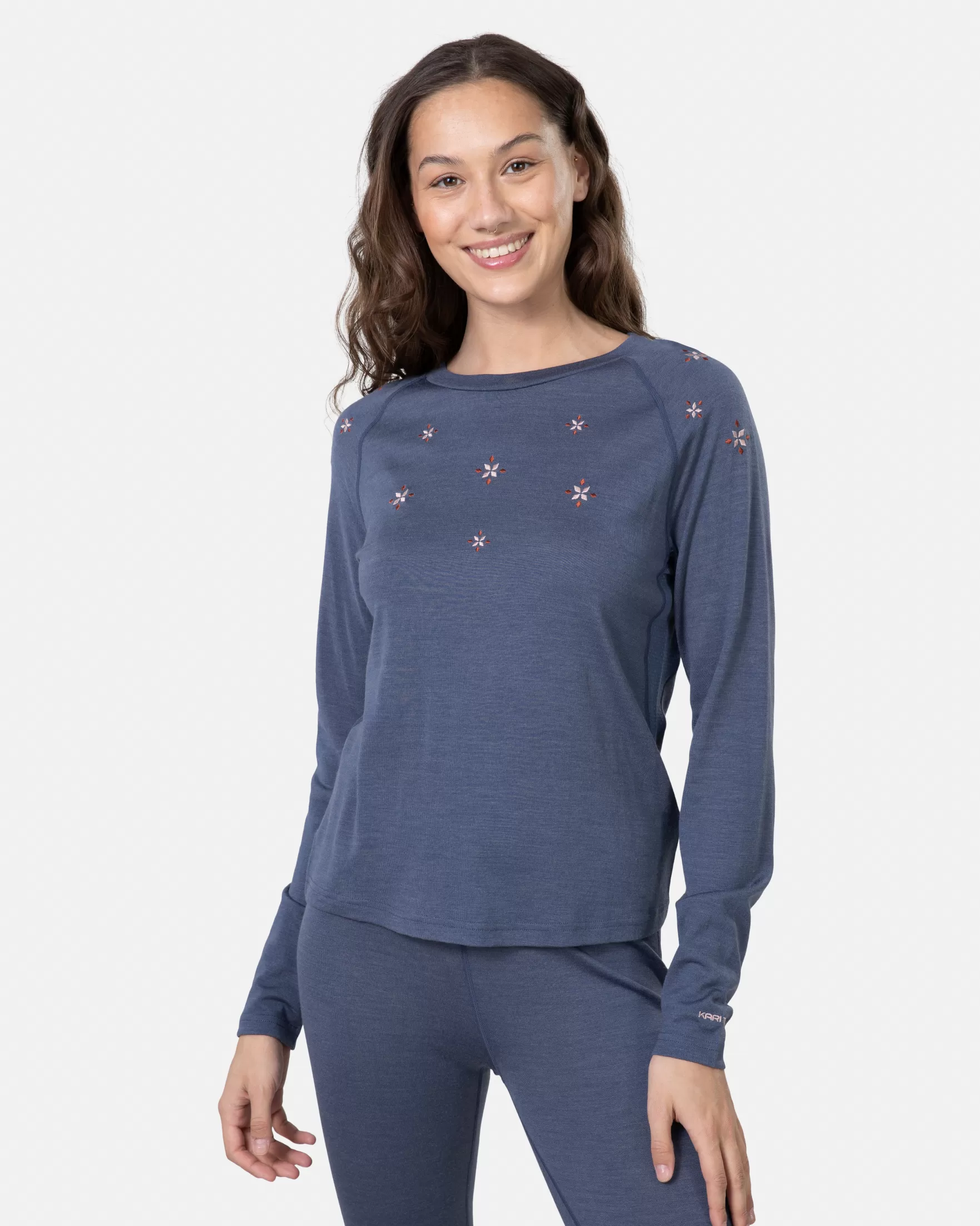 Wool Long Sleeve-Kari Traa Summer Wool Long Sleeve Moon Blue