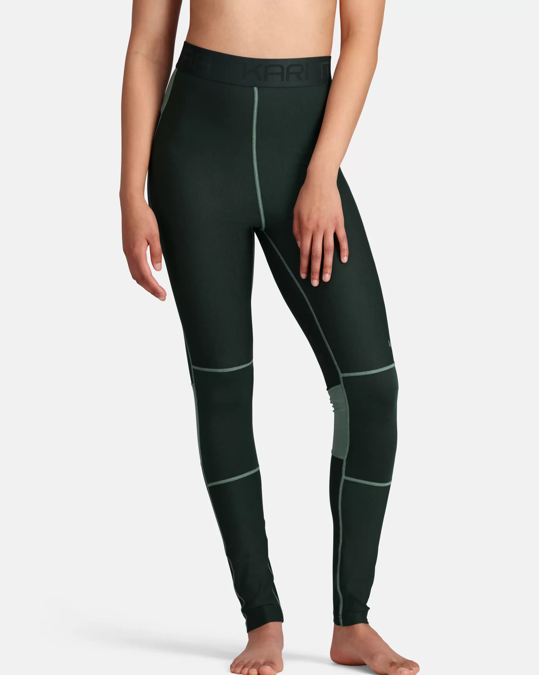 Technical Base Layer | Wool Base Layer Pants-Kari Traa Sval Pants Pine Green