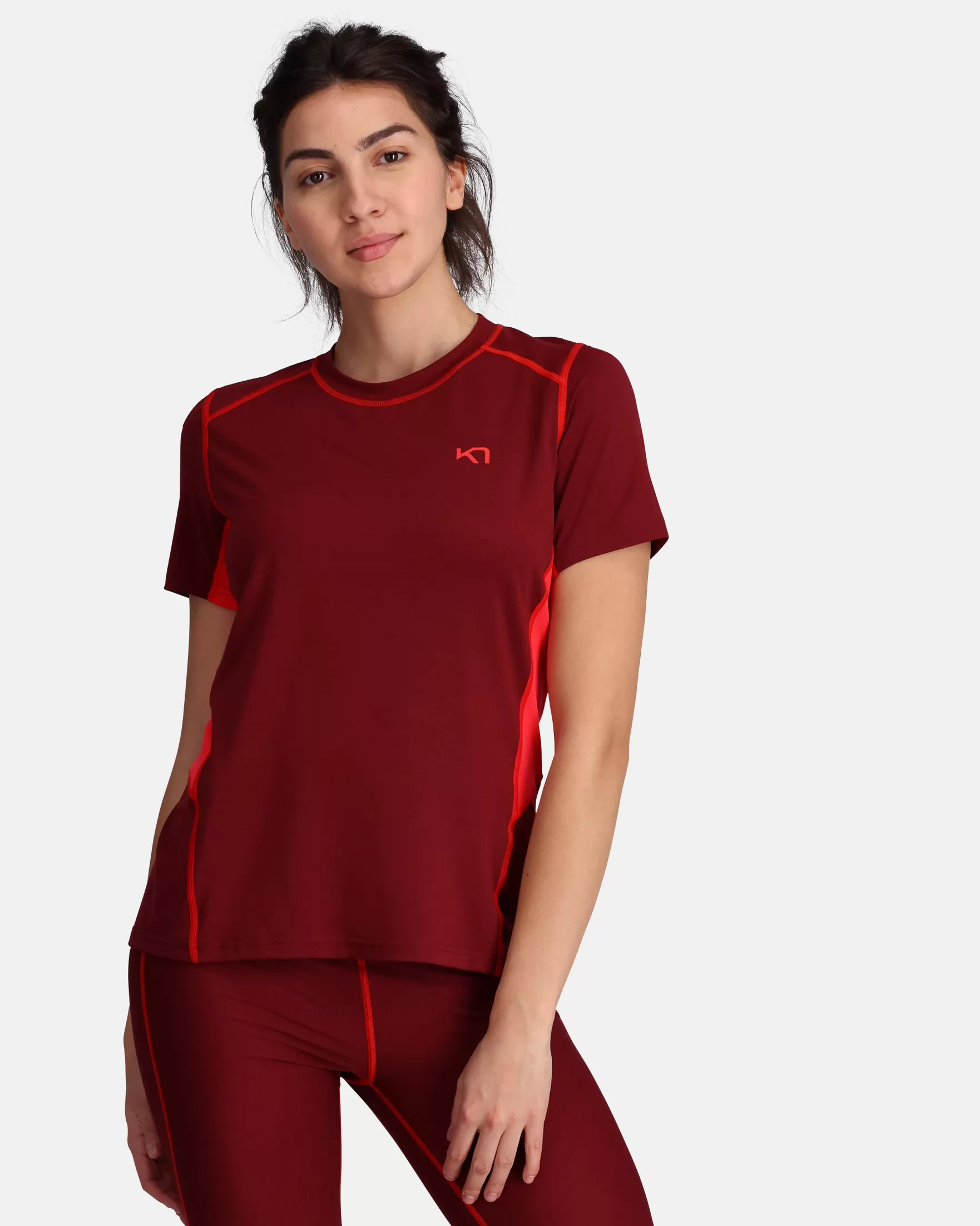 Technical Base Layer | Wool T-Shirts-Kari Traa Sval Tee Rouge Red