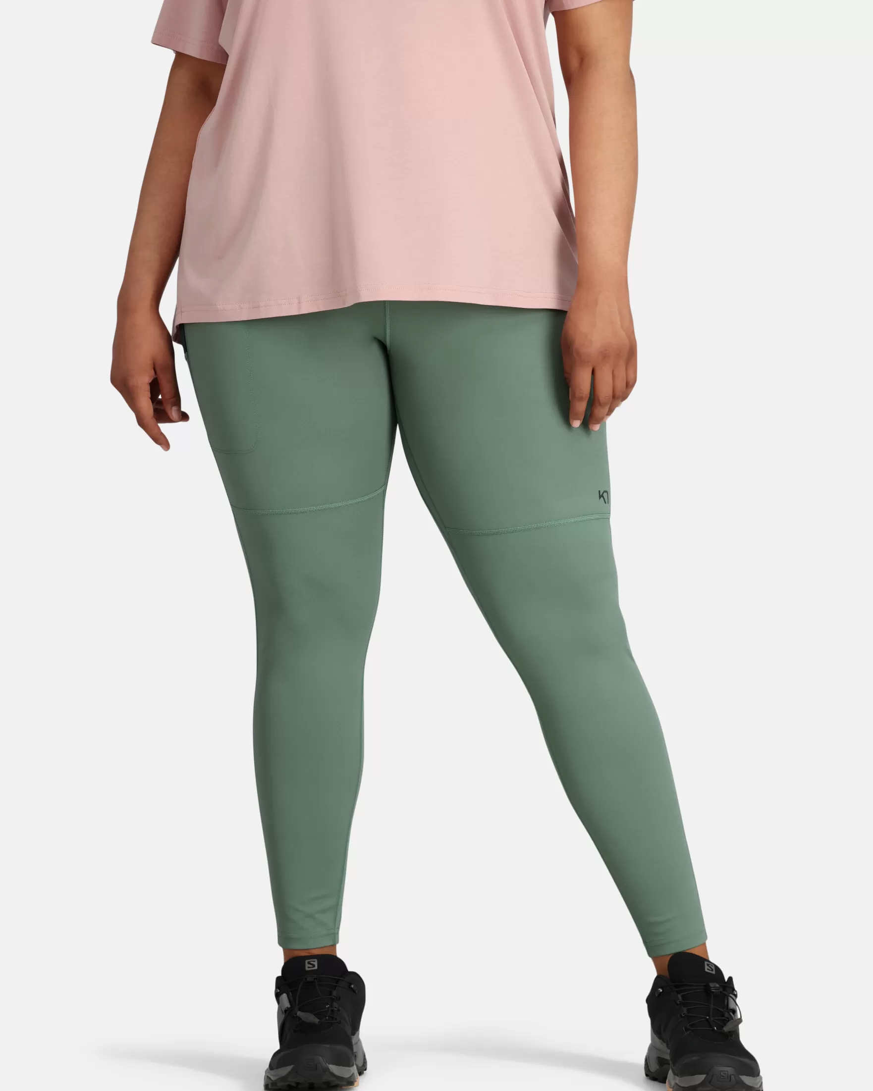 Hiking Tights and Leggings-Kari Traa Thale Tights Plus Size Murk Green