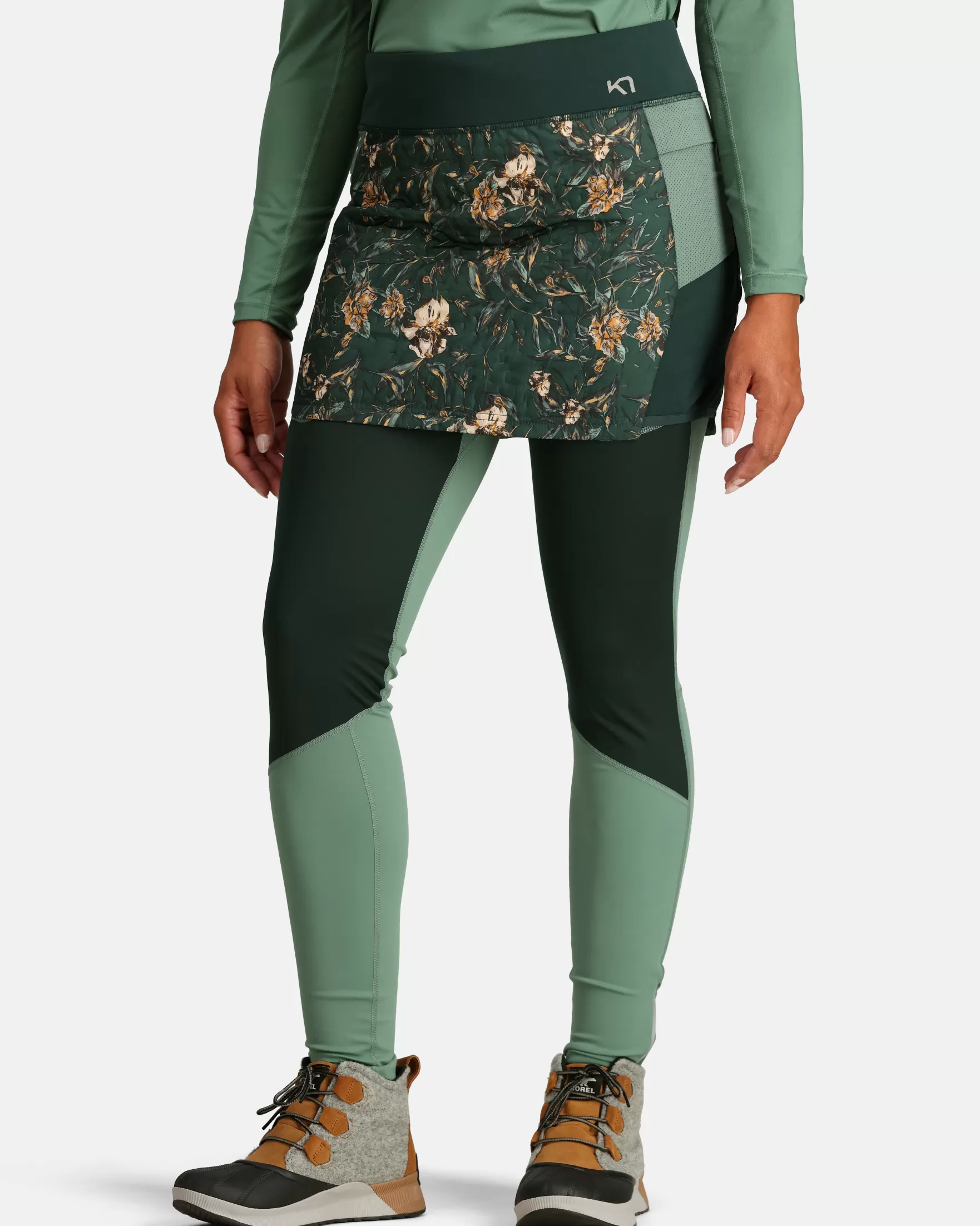 Shorts and Skirts-Kari Traa Tirill Thermal Skirt Pine Green