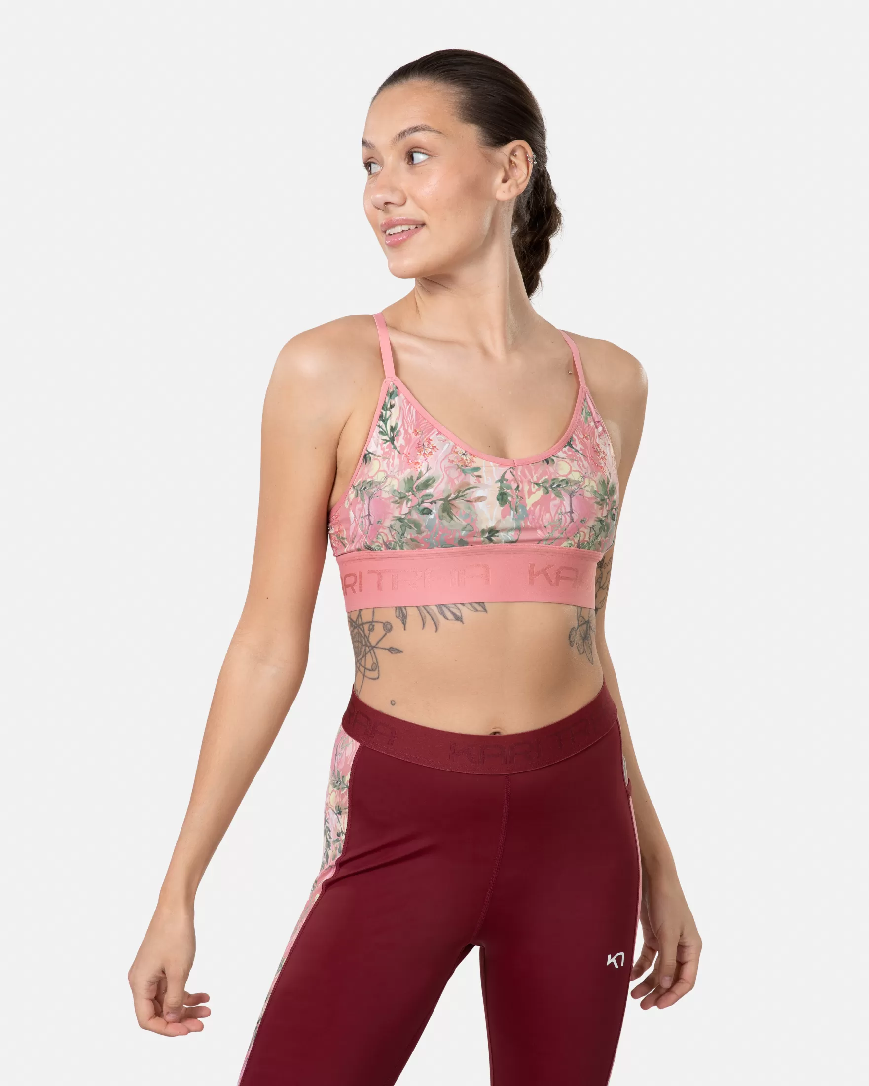 Sports Bras and Underwear-Kari Traa Var Printed PASTEL DUSTY PINK