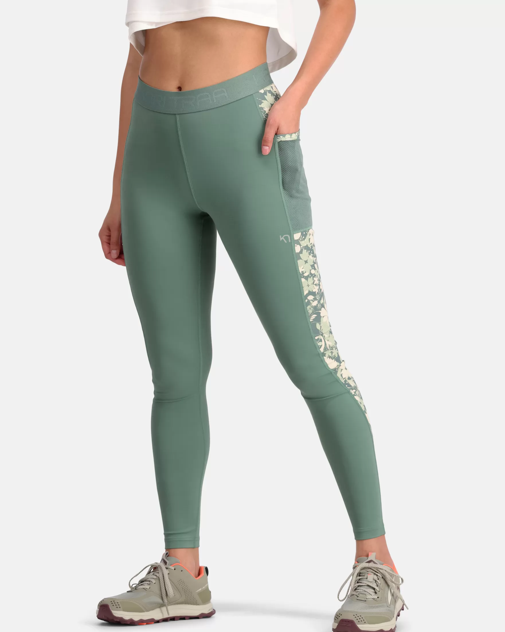 Hiking Tights and Leggings-Kari Traa Vilde Training Tights Murk Green