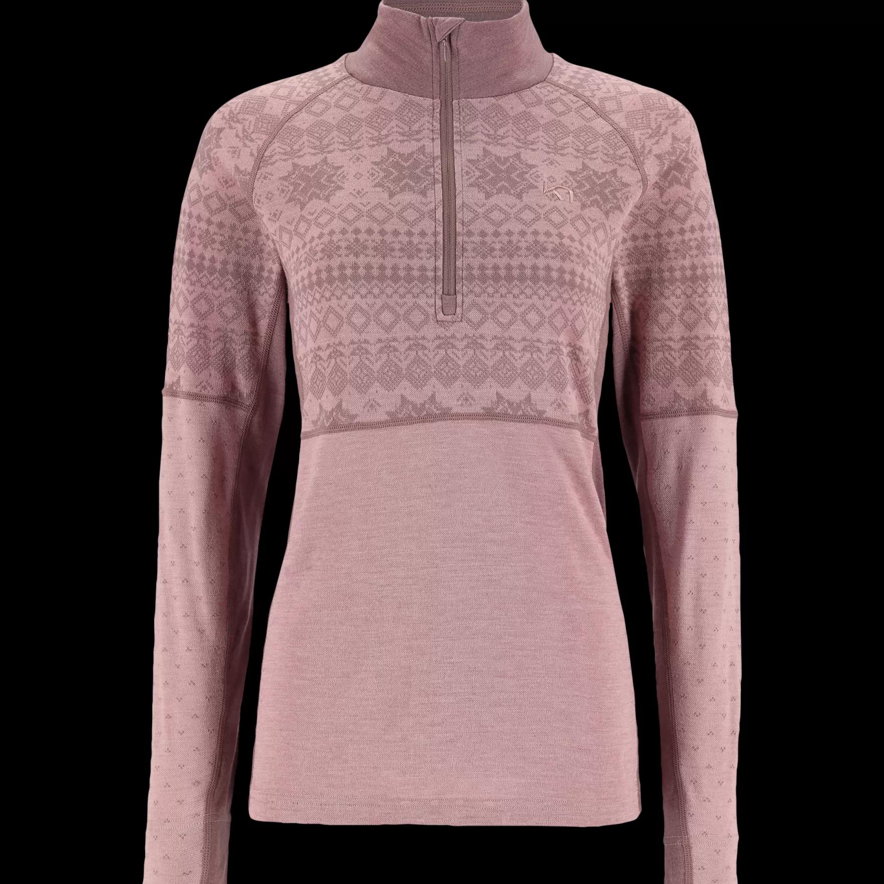 Wool Long Sleeve-Kari Traa Vilma Half Zip Prim Pink